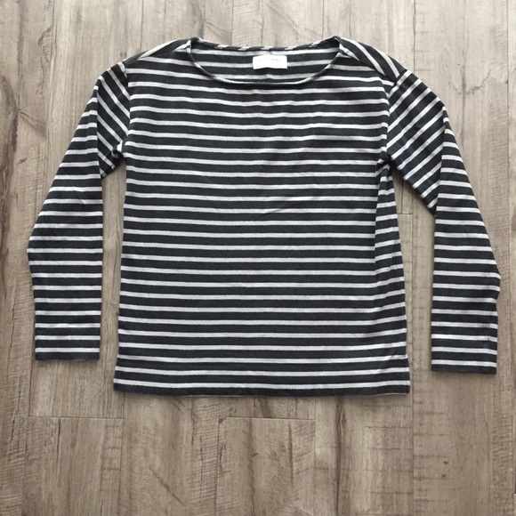 Everlane Tops - Everlane Striped Boatneck Heavyweight Boxy Tee